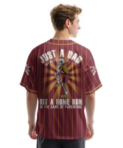A Dad Trying To Hit A Home Run - Custom Red Gold Baseball Jersey