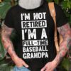A Fulltime Baseball Grandpa - Black Grey Baseball T-Shirt