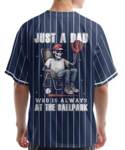 A Dad Who Is Always At The Ballpark - Custom Navy Baseball Jersey